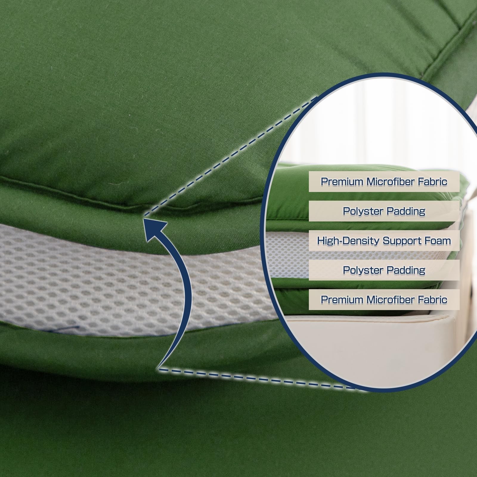 Japanese Futon Mattress Floor Mattress Twin Size, 4″ Thicken Foldable & Porta…
