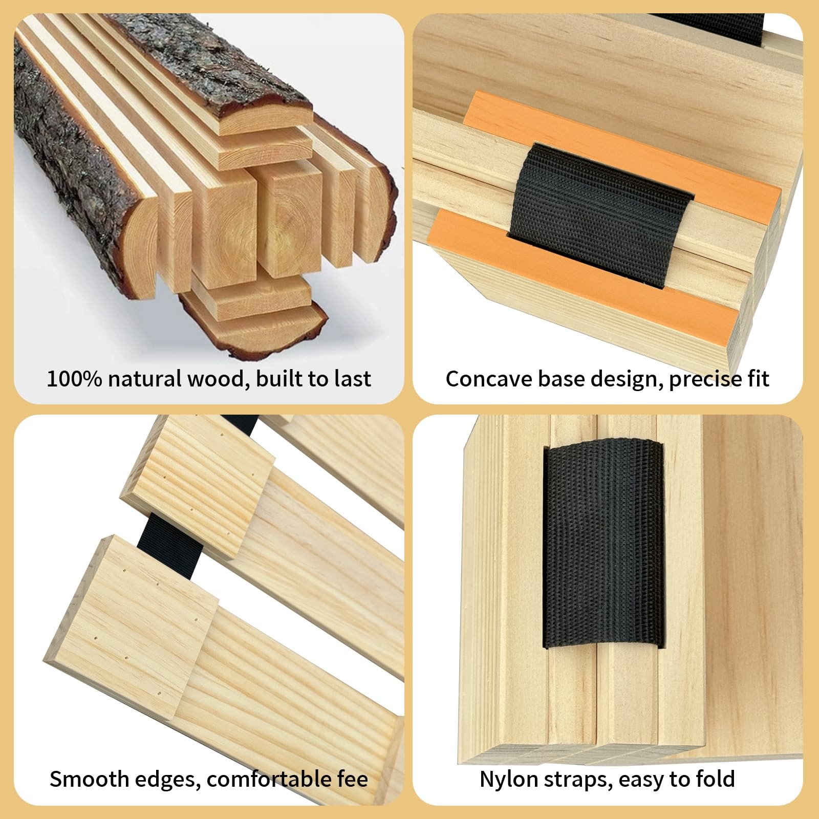 Japanese Tatami Mat Floor Bed, Knotless Solid Wood, Roll-Up Slatted Bed Plate…