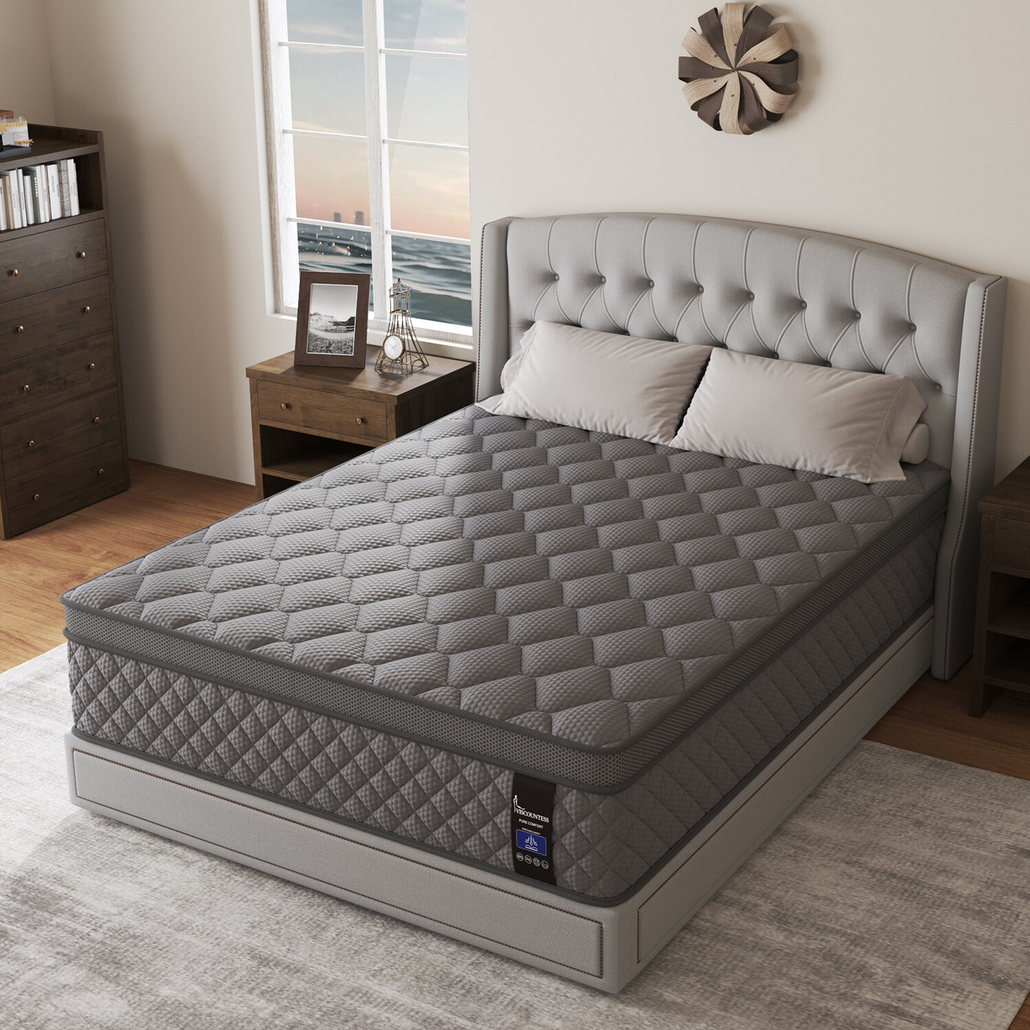 12″14″ Twin Full Queen King Size Mattress in a Box Hybrid Spring Gel Memory Foam