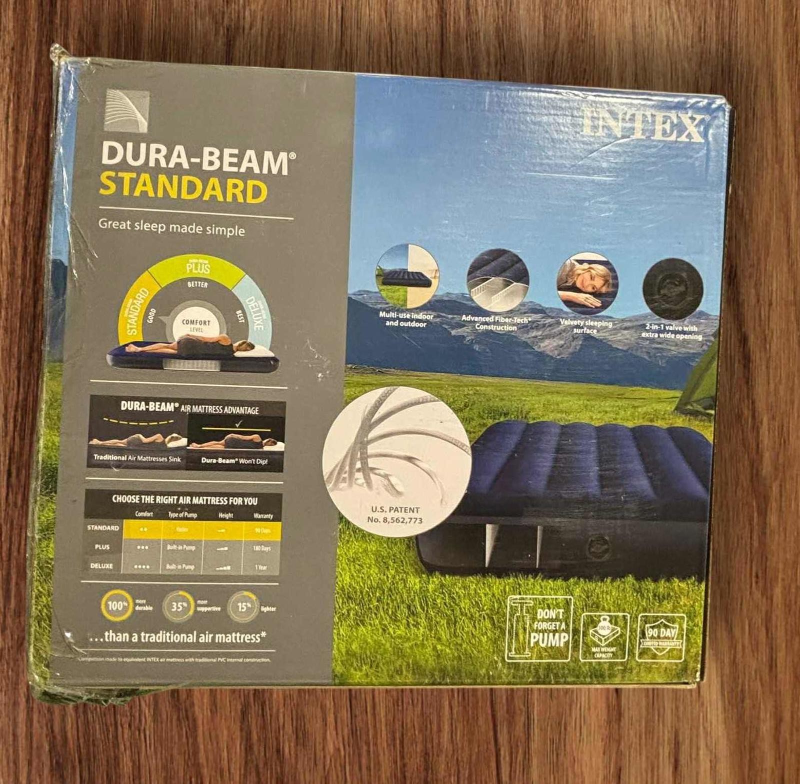 Air Mattress: Fiber-Tech – Twin Size -10in Intex 64757E Dura-Beam