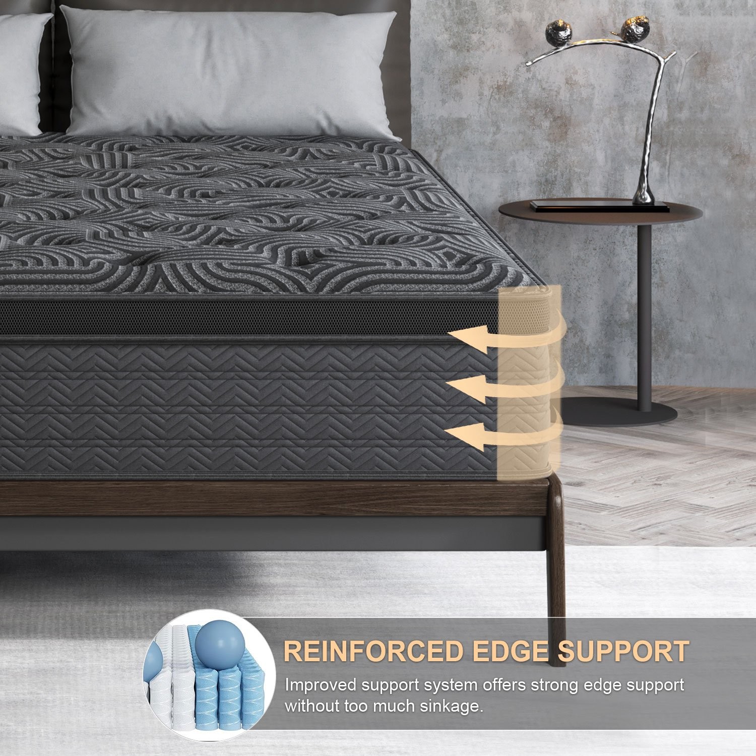 9/12 Inch Gel Memory Foam Hybrid Queen Mattress Twin Full King size In a Box