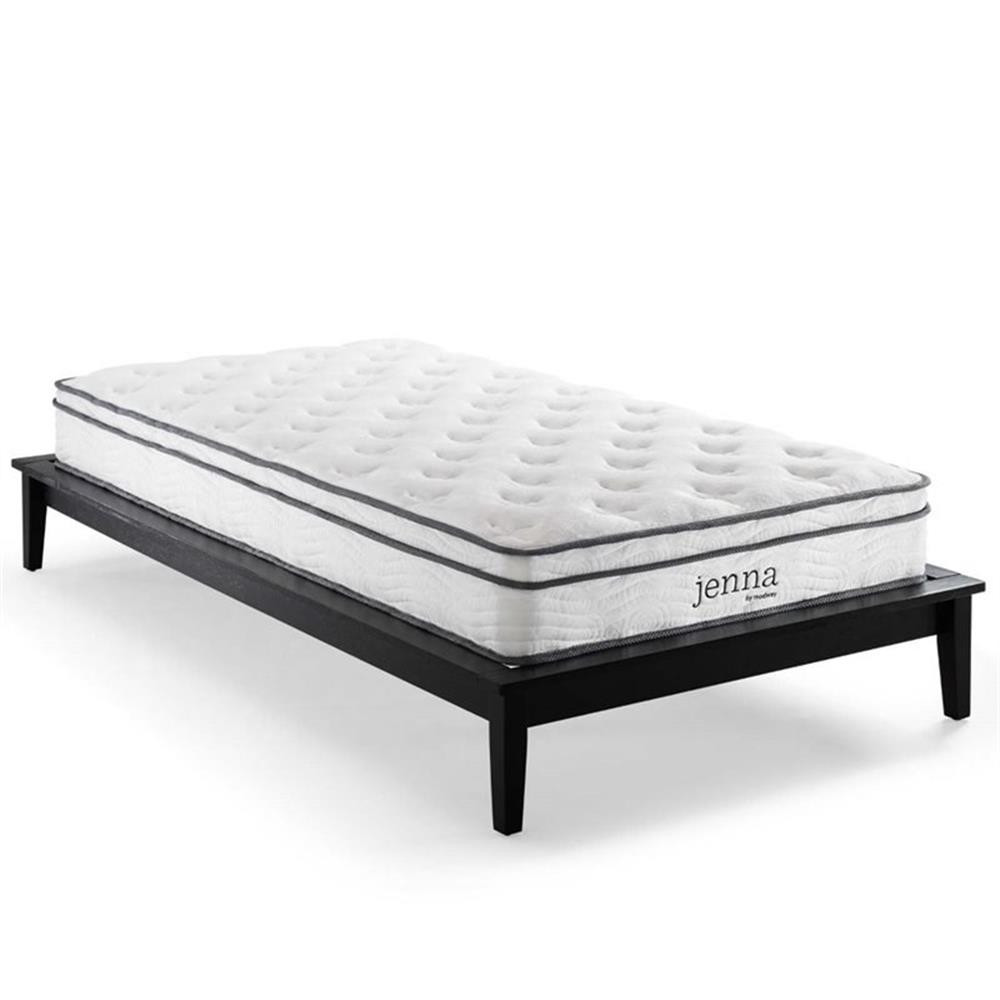 Modway Jenna 8″ Modern Innerspring and Foam Twin Mattress in White