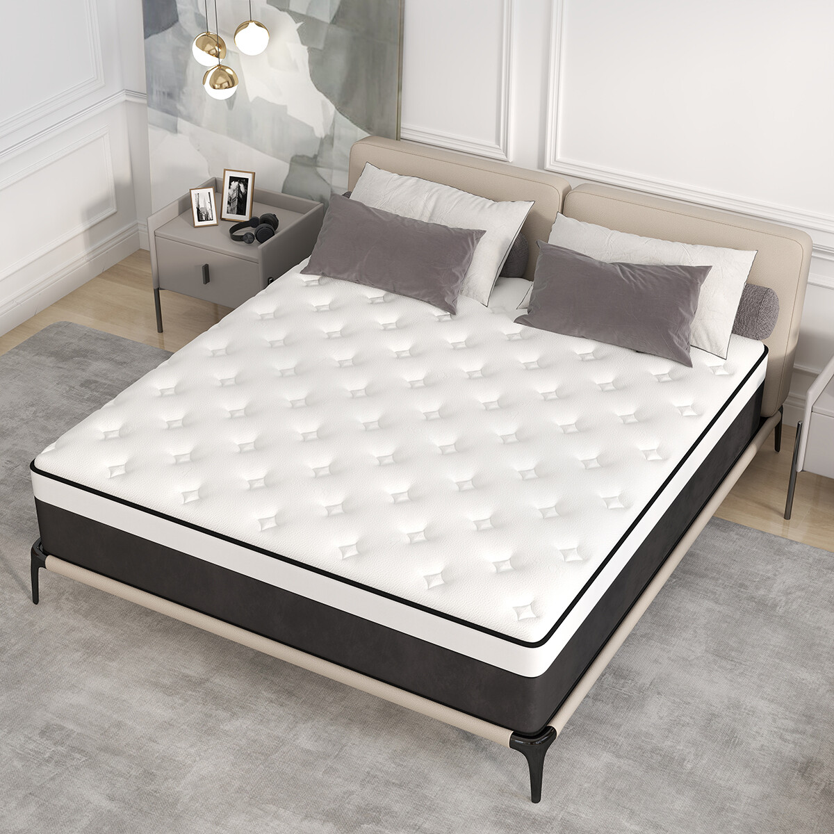 10″ 12″ 14″ Hybrid Mattres Memory Foam Spring Twin Full Queen King Bed in a Box