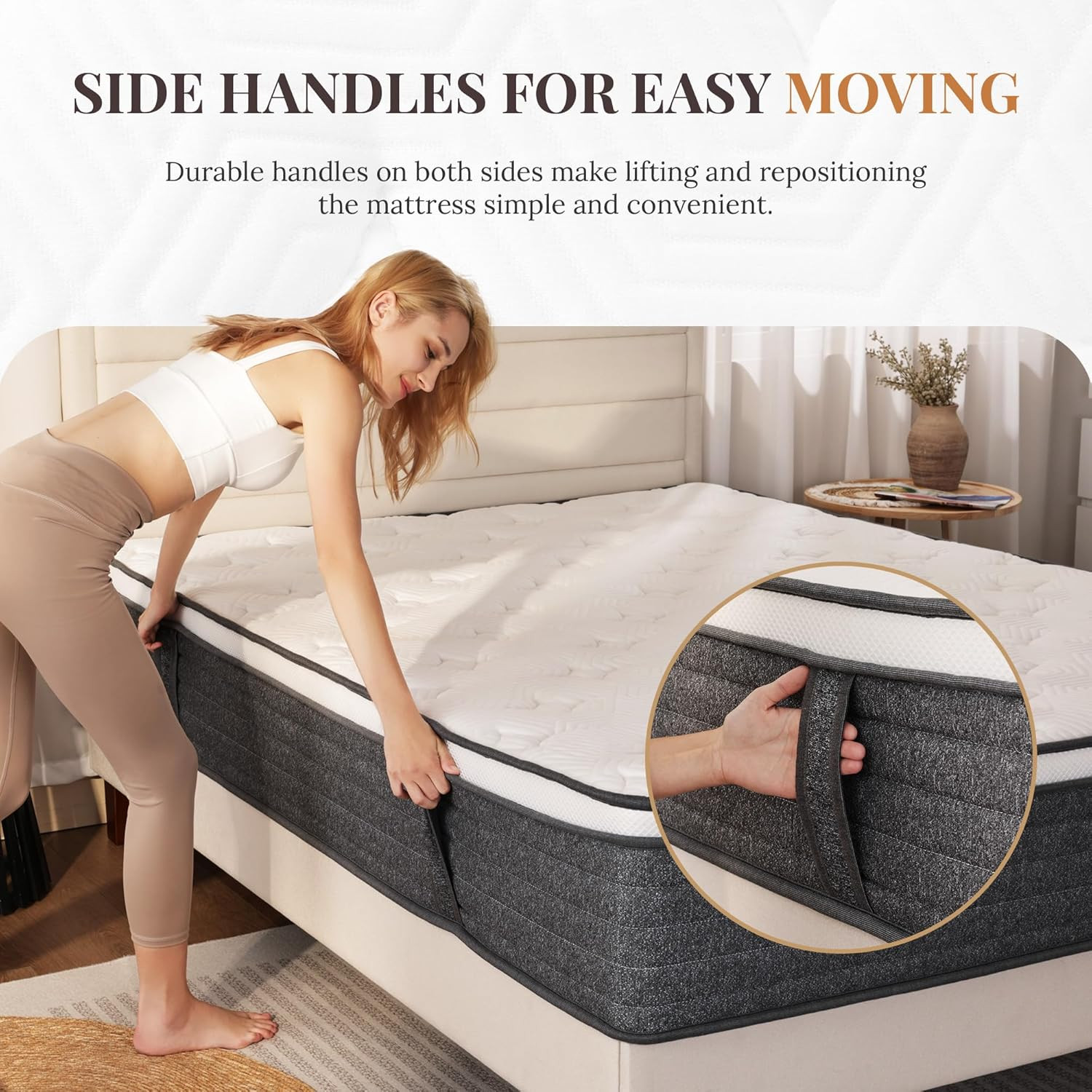 Queen Mattress, 12 Inch Queen Size Hybrid Mattresses in a Box, Medium Feel Foam
