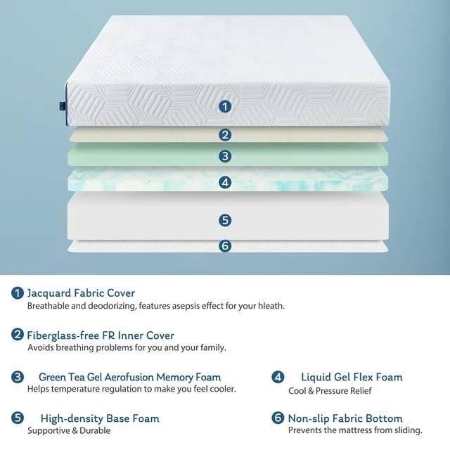 Zinus Spa Sensations Serenity 10″ King Medium Tight Top Memory Foam Mattress 47C