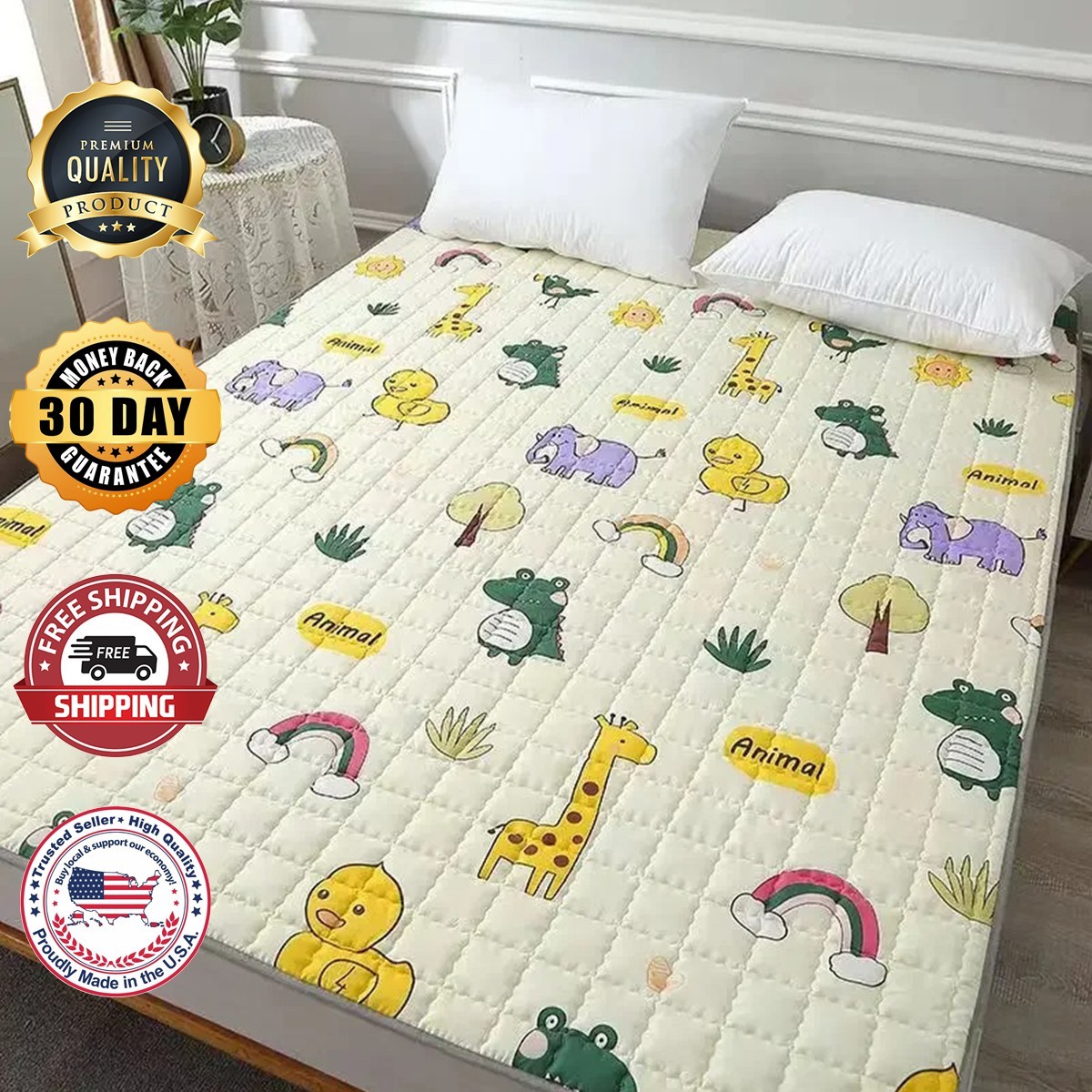 Queen Size Mattress Topper, 1200 GSM Cooling Cushion, Mattress Pad for Back Pain