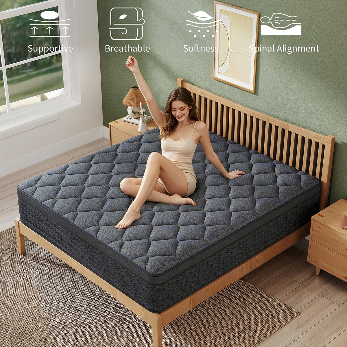 12″ 14″ Gel Memory Foam Mattress In A Box Pocket Spring Twin Full Queen King