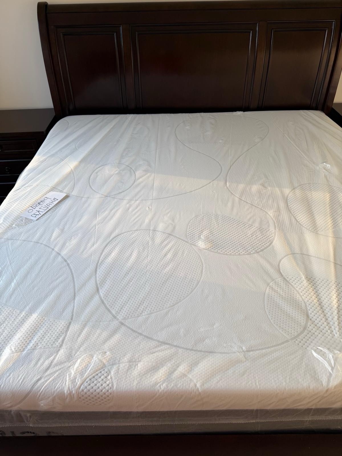 Slumber Solutions Mattress White Gray Abstract Print Rectangle for Bedroom