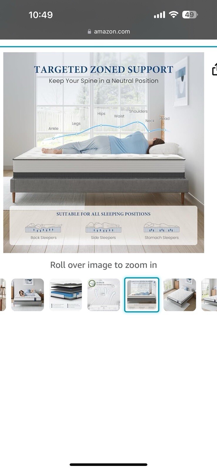 Coolvie Hybrid Queen Mattress 10 Inch – Medium Firm Queen