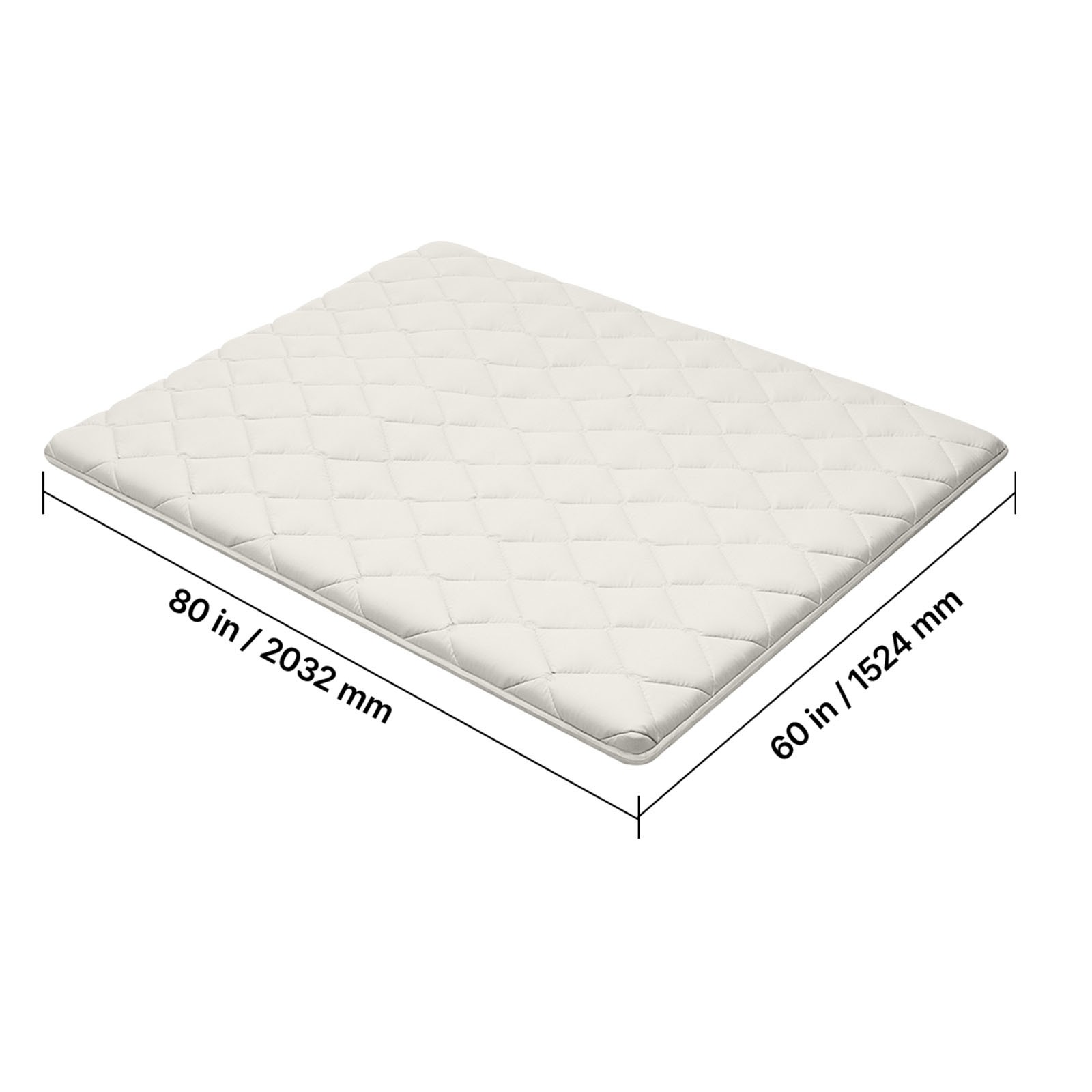 Uimoso Japanese Tatami Mattress Queen Size Foldable Futon with Storage Bag White