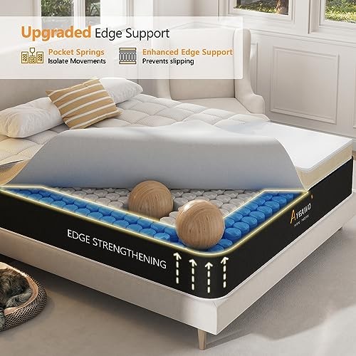 Mattress Cooling Gel Memory Foam Hybrid Mattress Size in a Box, Twin 12 Inch