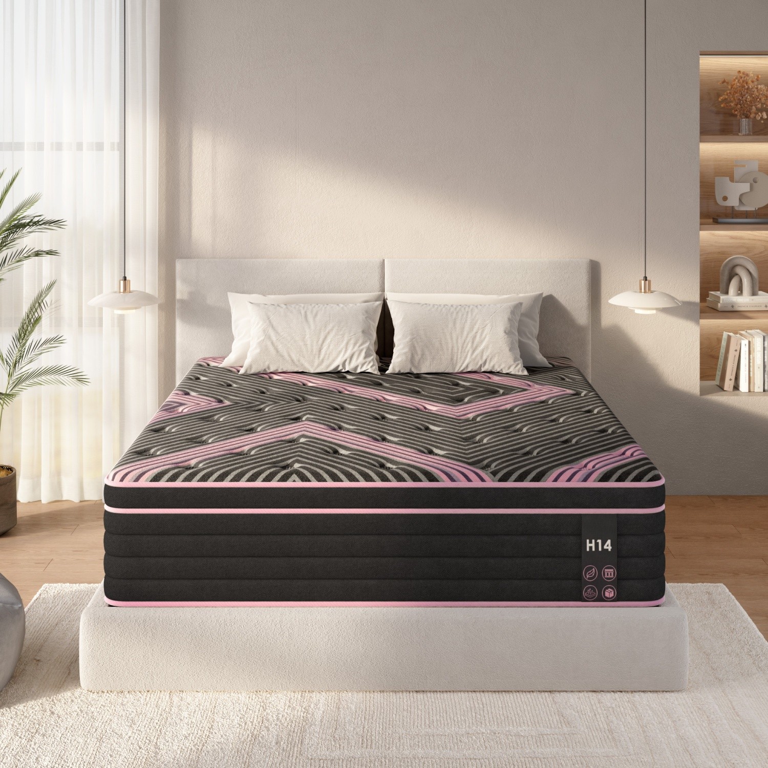 Twin/Queen/King Size 12in Hybrid Mattress Memory Foam Pocket Springs CertiPUR-US