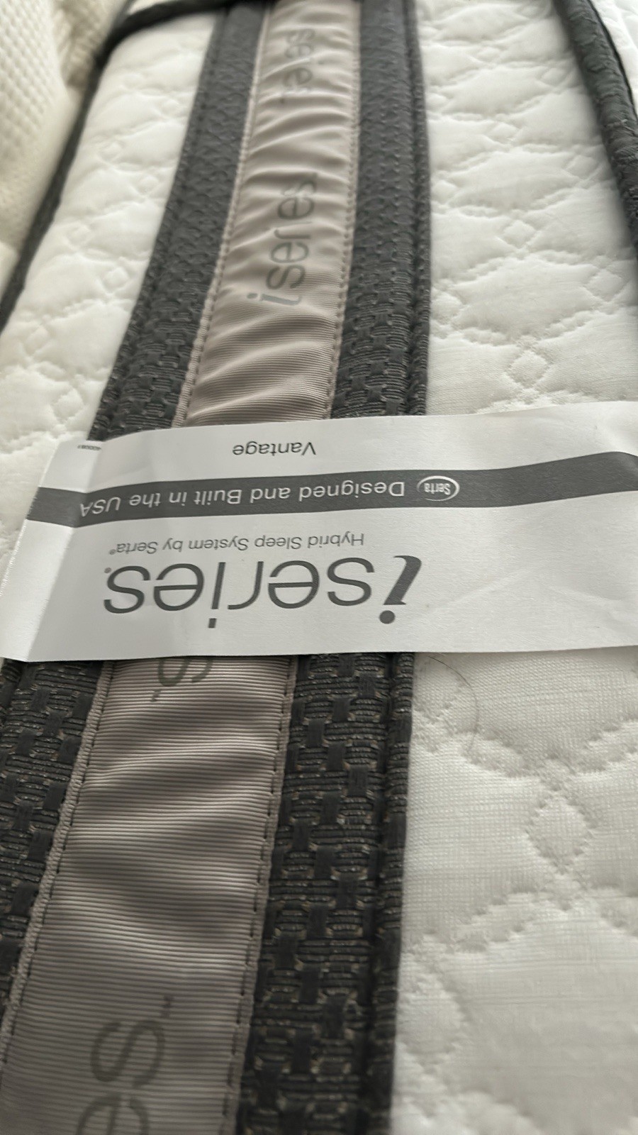Serta iSeries Mattress White Gray Abstract Print Rectangle Bedroom