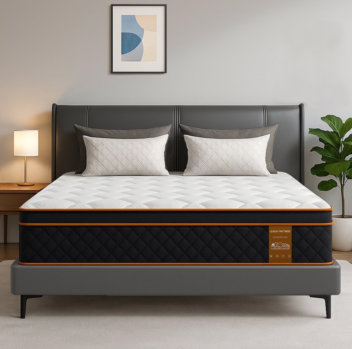 Queen 12 Inch Hybrid Memory Foam Mattress Medium Firm Bed Colchon Queen Bedroom
