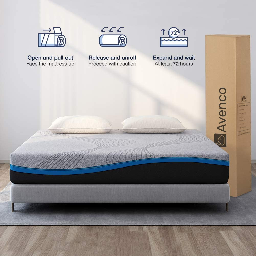 Twin Mattress, Avenco Grey Twin Memory Foam Mattress, 10″ Twin Size CertiPUR-US