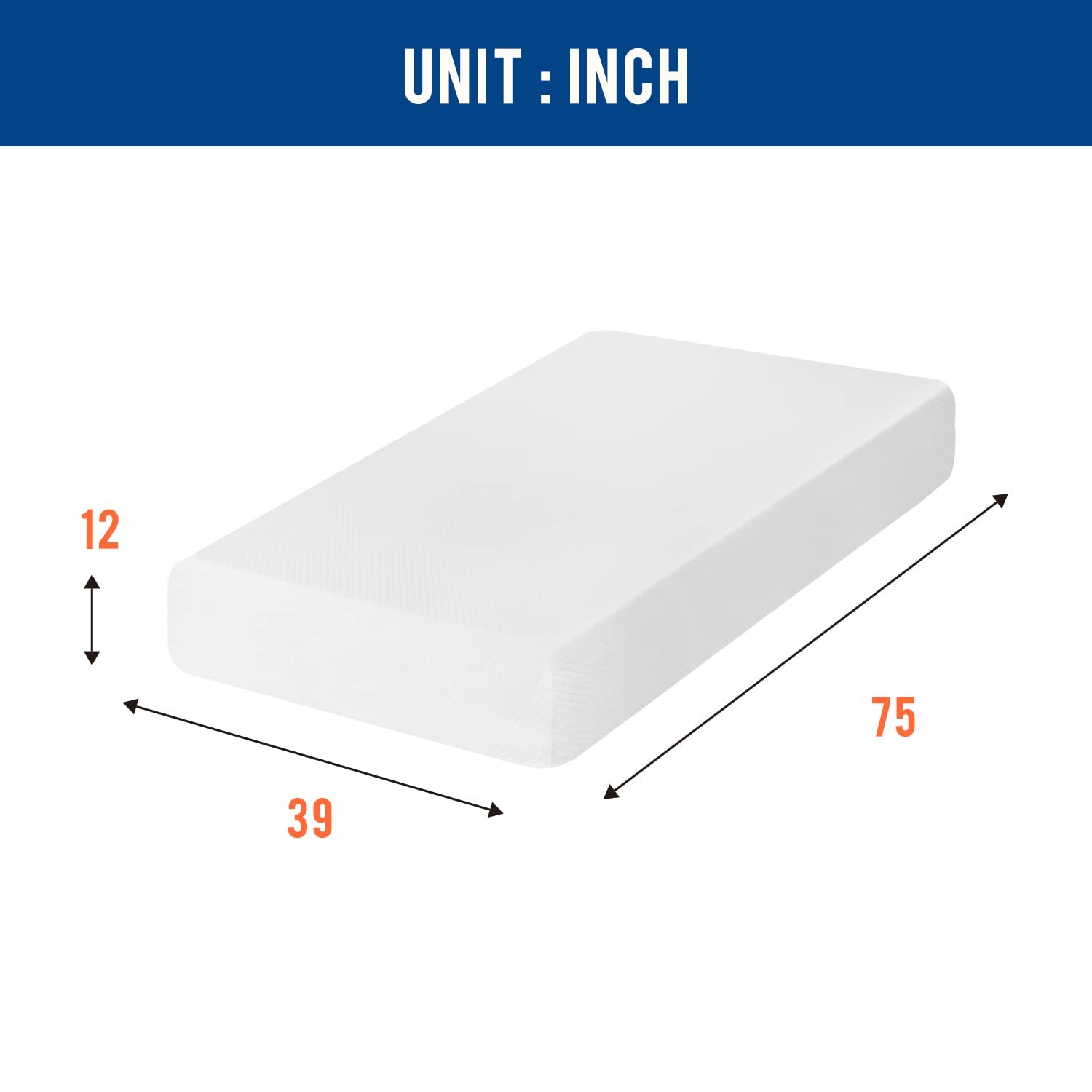 FDW | 12 Inch Twin Mattress | Medium Firm | Gel Memory Foam Mattress | White …