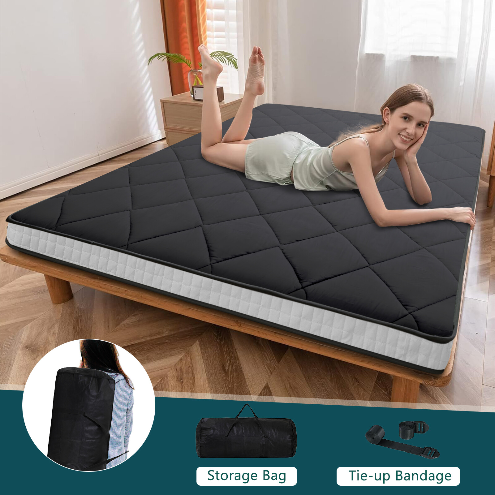 NAIZEA Japanese Floor Mattress Futon Mattress 4” Thickness Cushion Tatami Mat