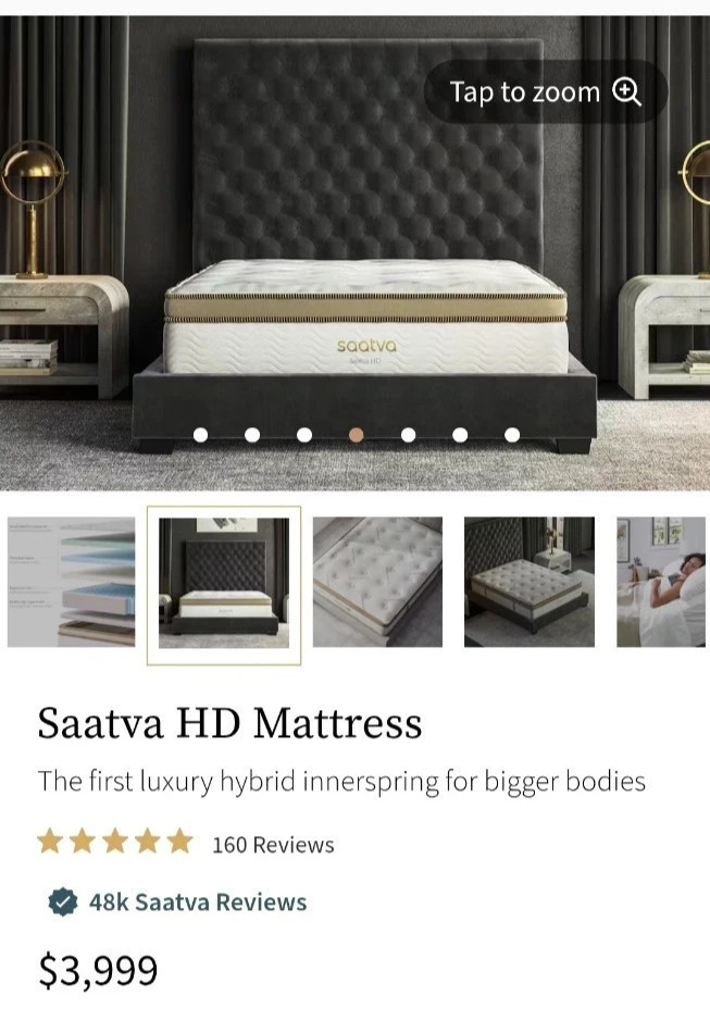 SAATVA HD KING 15.5″ MATTRESS MEDIUM FIRM NEW CLEARANCE FAST SHIP $3.6K MSRP