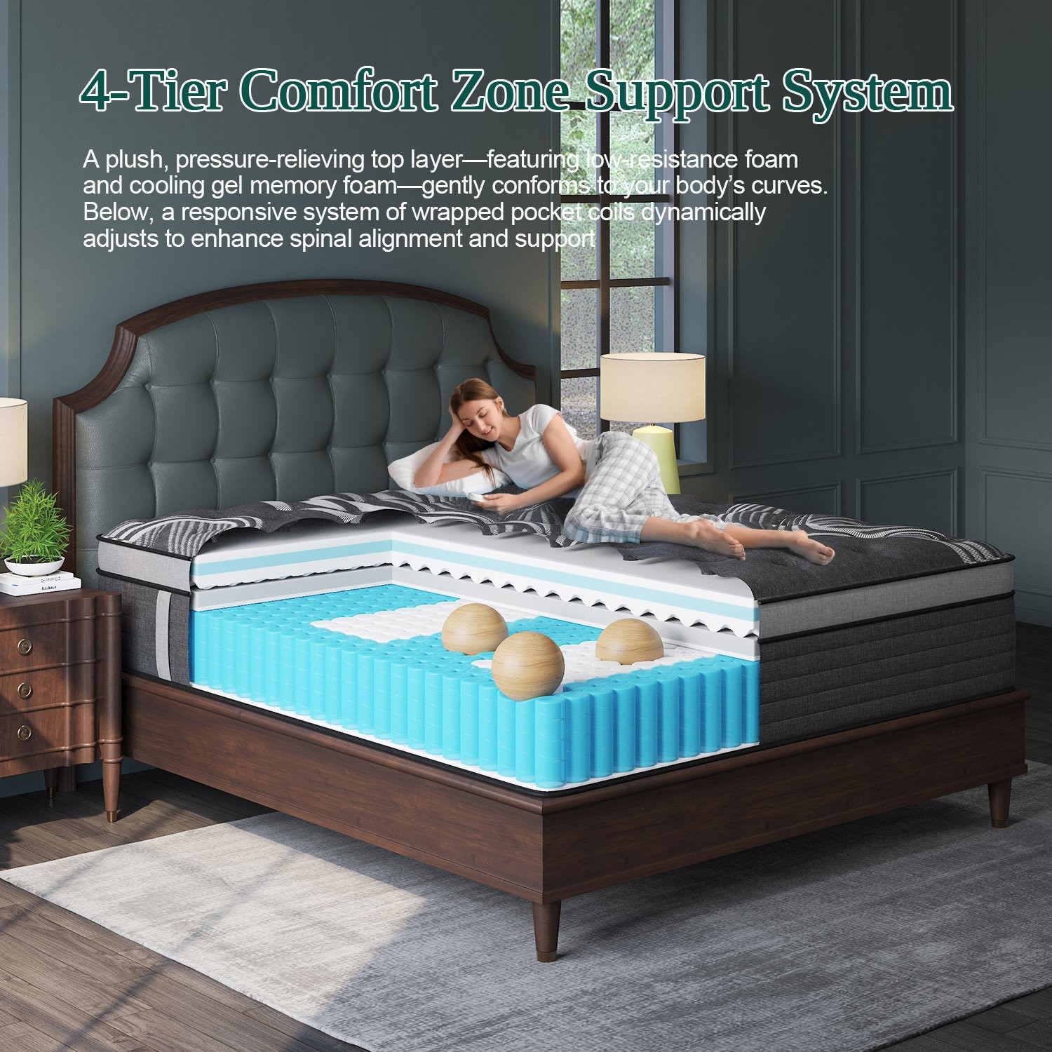 12″ 14″Twin Full Queen King Size Gel Memory Foam Spring Mattress In A Box
