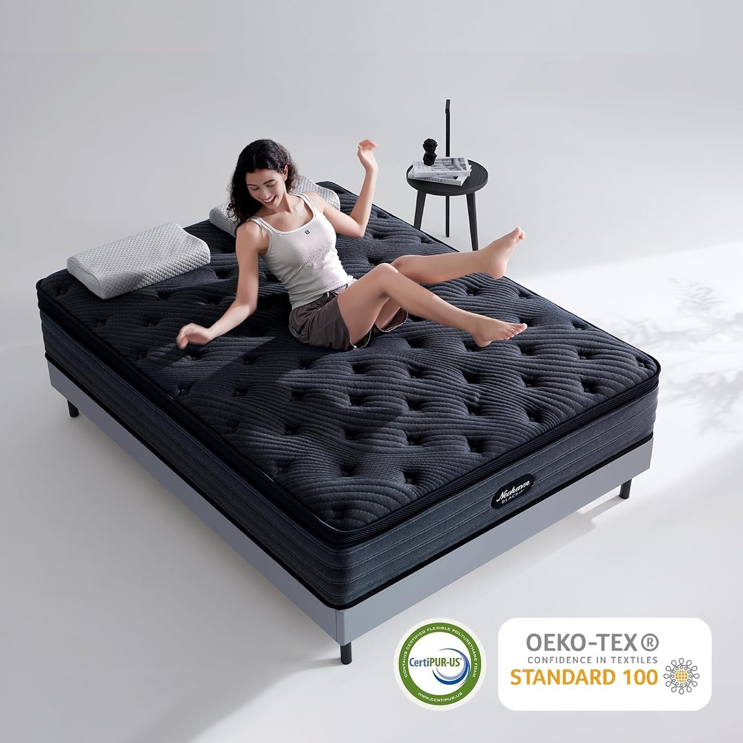 Short Queen Mattress,12 Inch Cooling Gel Memory Foam – Medium Firm Hybrid RV Mat