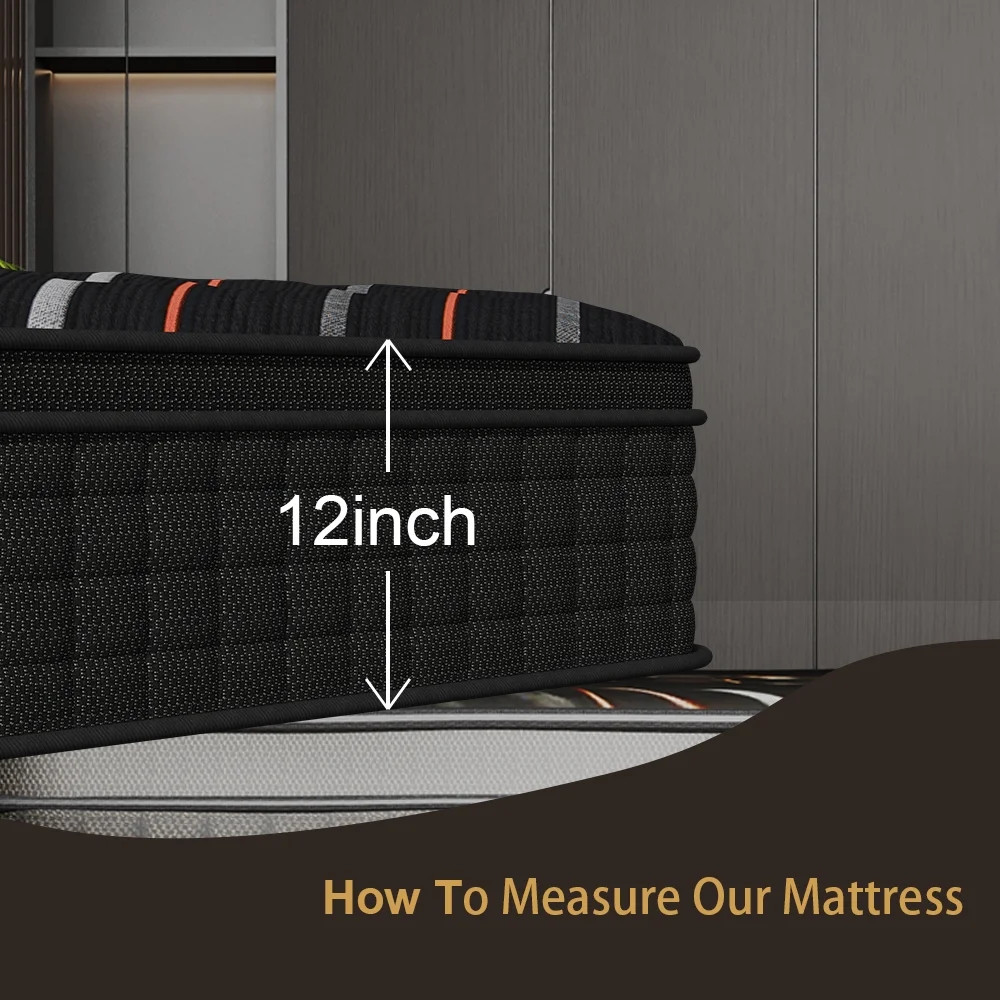 MRH Full 12 inch Euro Top Hybrid Mattress in a Box – Memory Foam & Individually