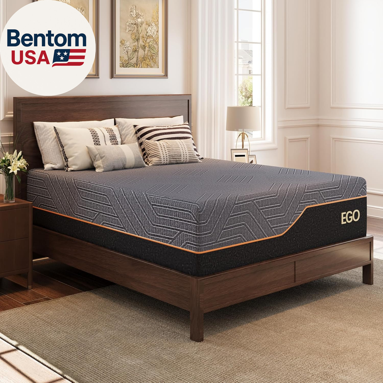EGOHOME 14 Inch Twin Mattress, Copper Gel Memory Foam Mattress for Pain Relief,