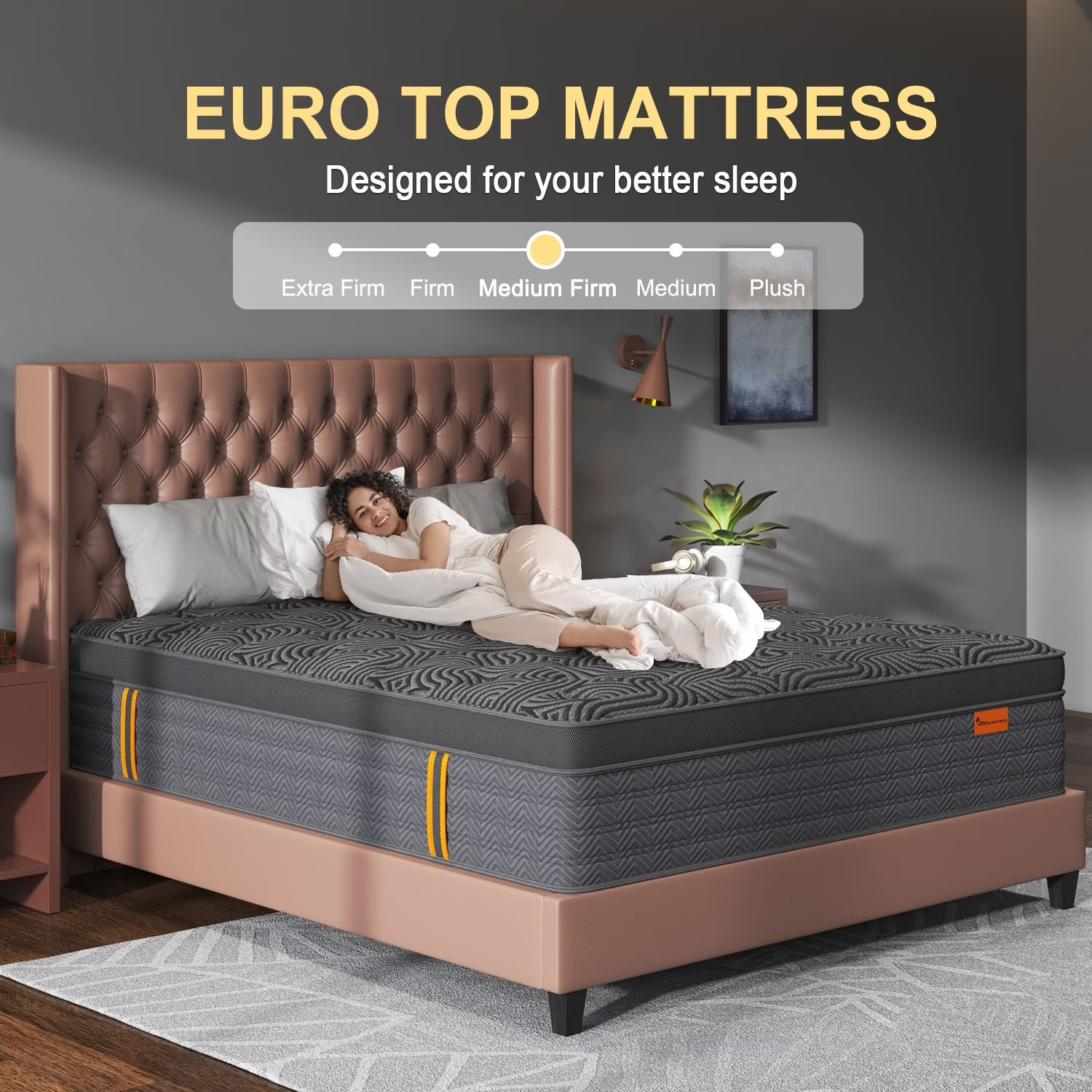 14″ Colchones King Size 14 Pulgadas Espuma Memory Foam Innerspring Mattress