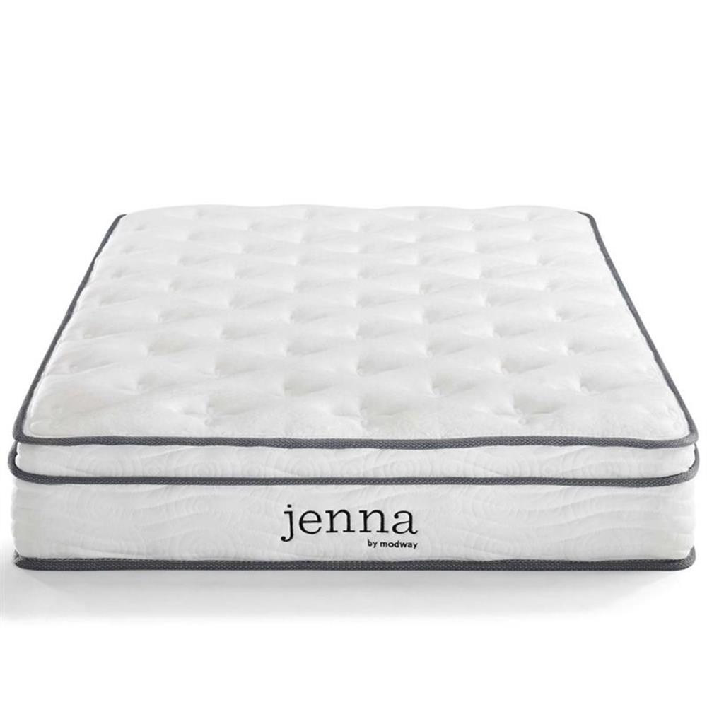 Modway Jenna 8″ Modern Innerspring and Foam Twin Mattress in White