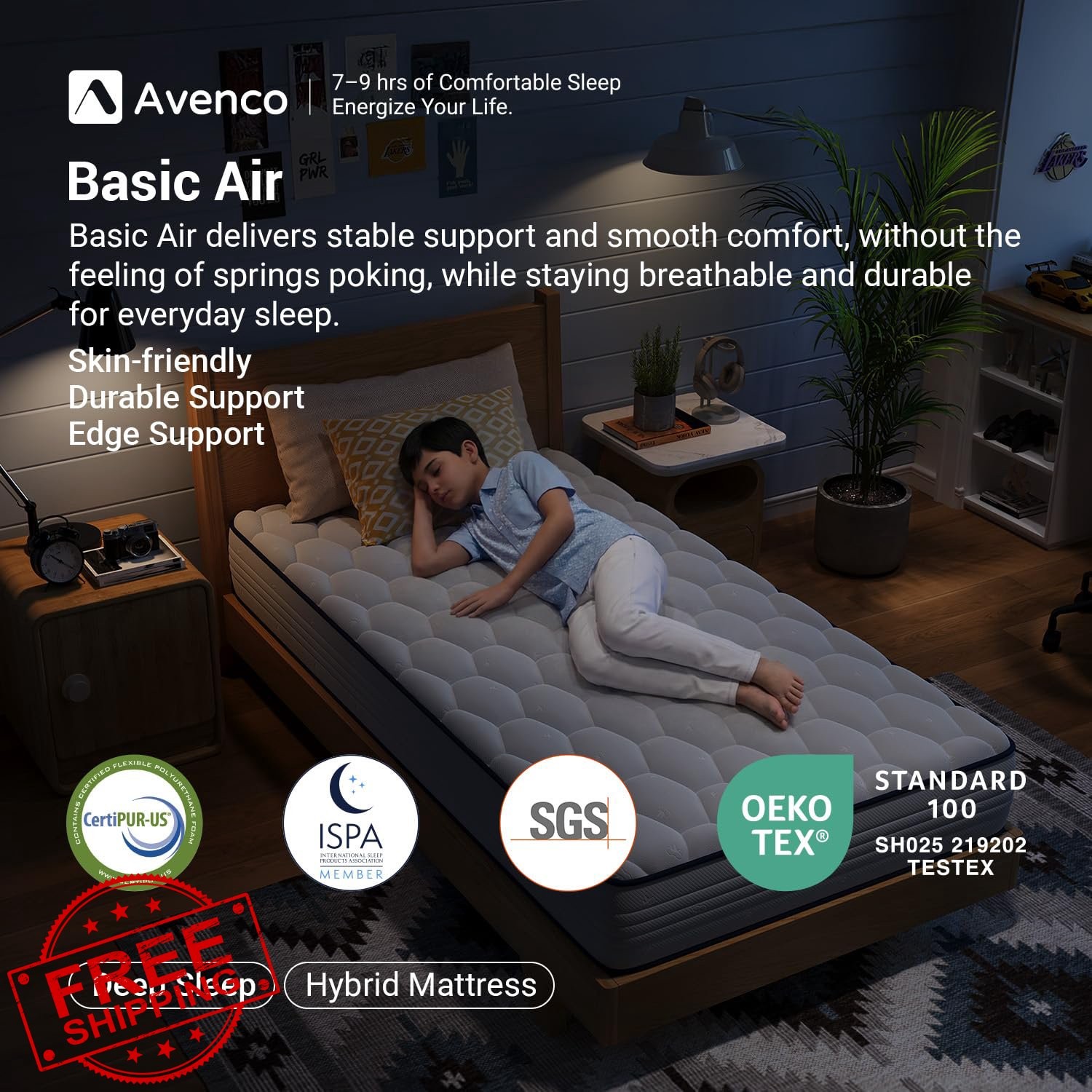 Avenco 8″ Twin Hybrid Mattress Innerspring