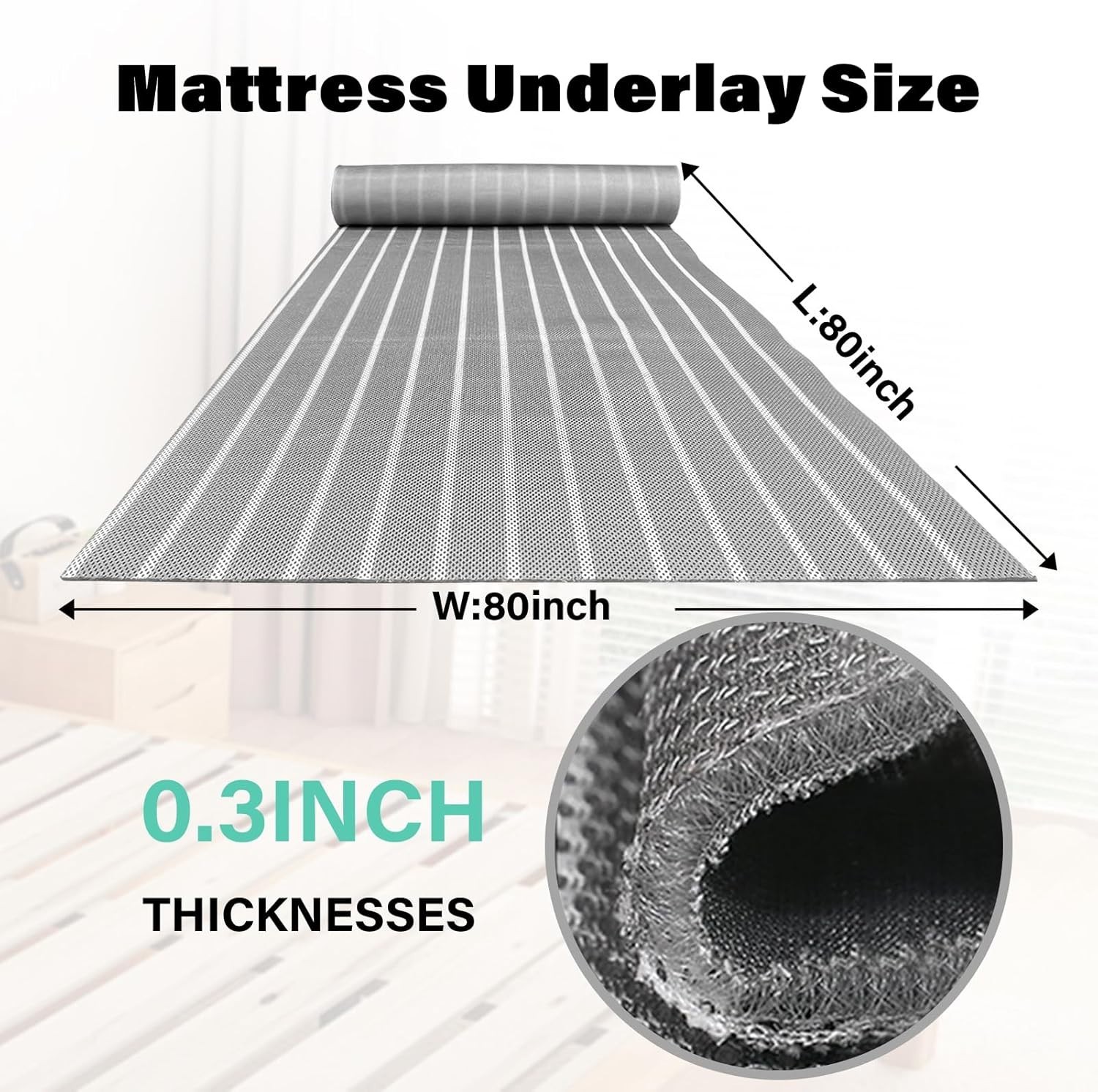 Versatile 80 In Breathable Under Mattress Pad – Perfect for All Seasons