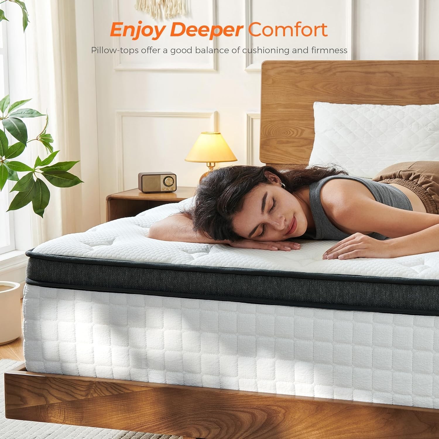 12 Inch Medium Firm Full Hybrid Mattress – Breathable & Motion-Isolating Comfort