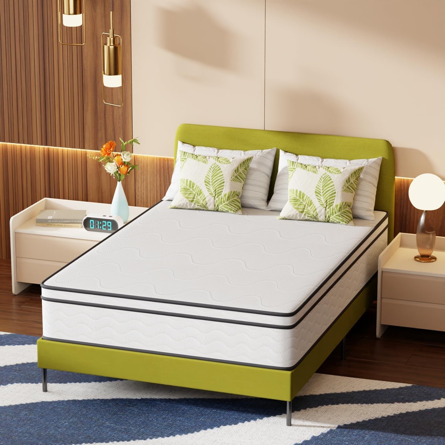 12 Inch Full Hybrid Mattress | Medium Firm | White