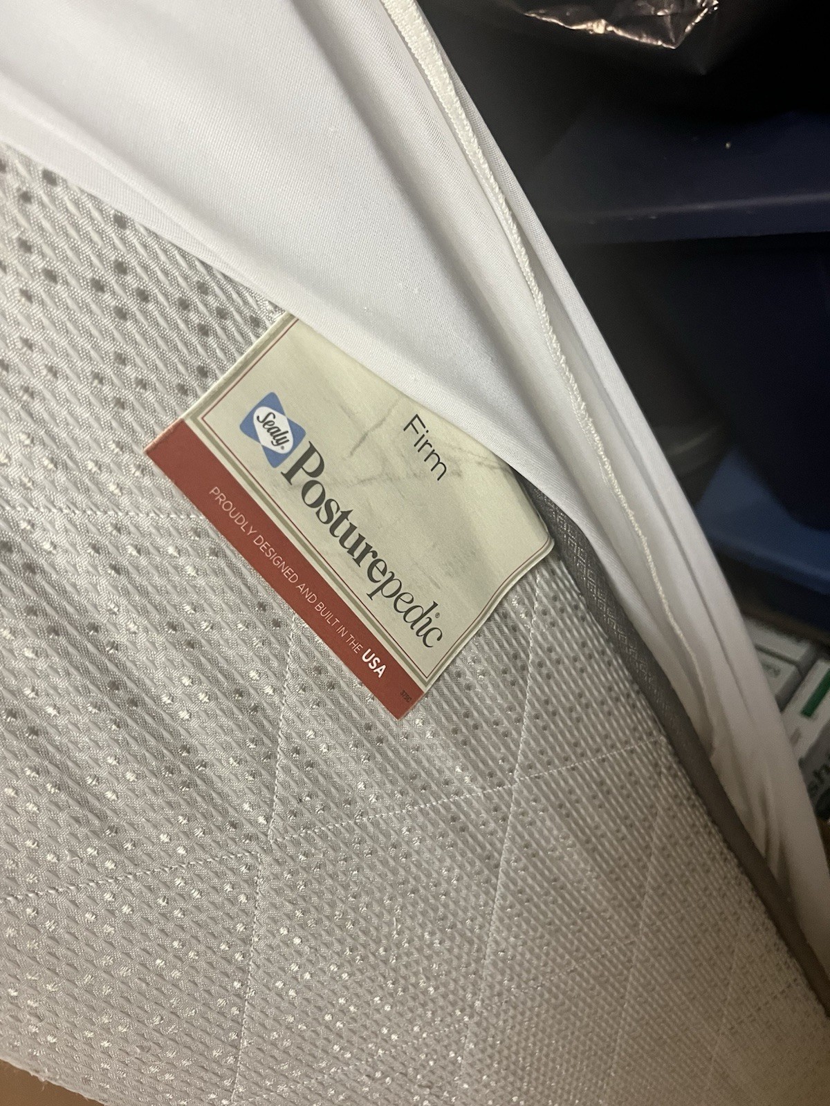 Sealy Posturepedic Full Innerspring Mattress, Firm Quilted White/Gray