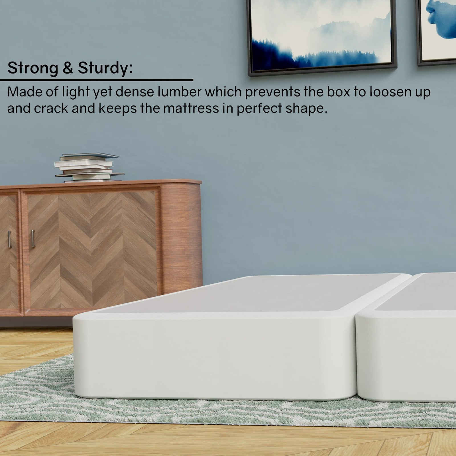 , 4-Inch Sturdy Wood Spring for Mattress – Durable and Fully Assembled, Natur…