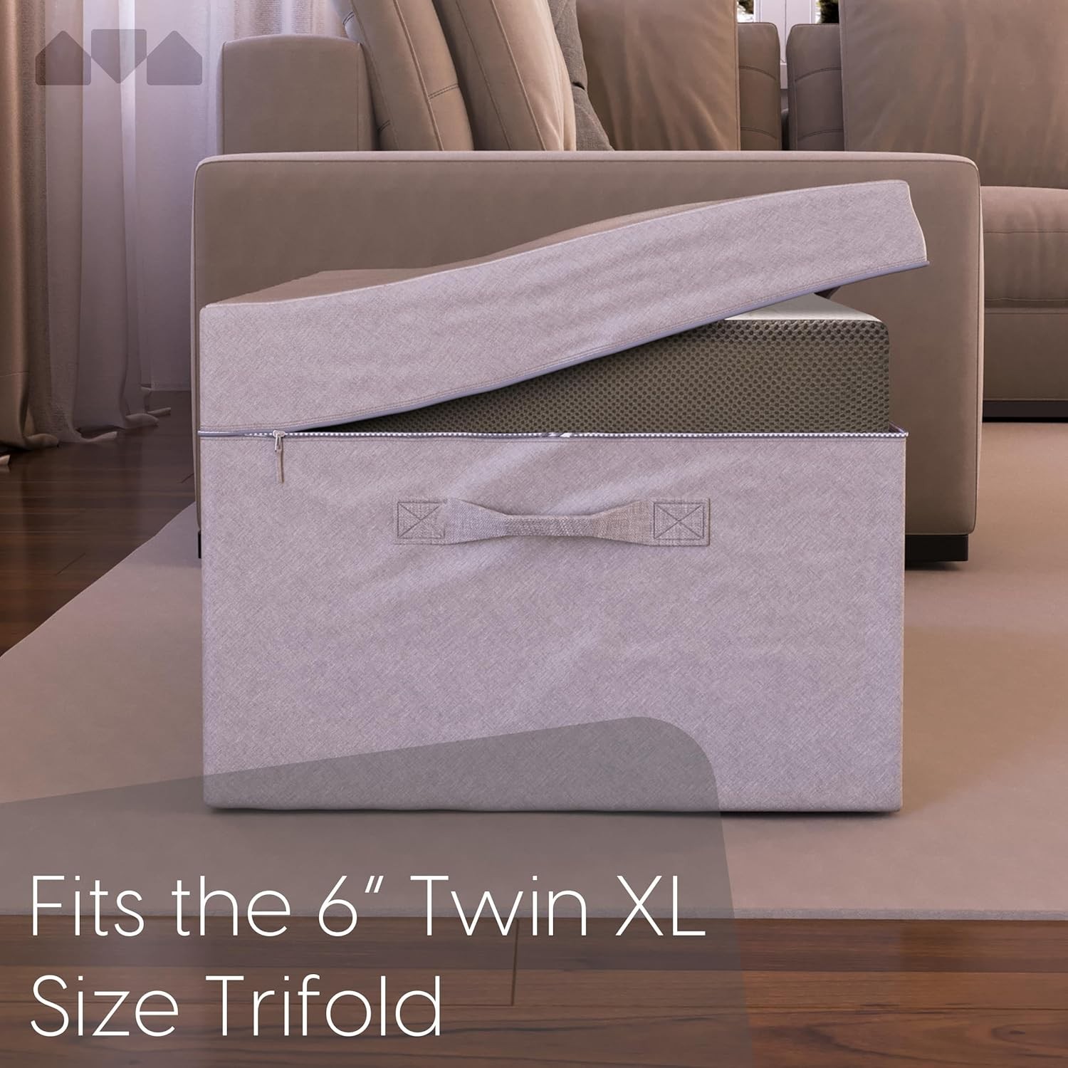 Travel-Friendly Polyester Case for Twin XL Tri-Folding Mattress – Easy Handles