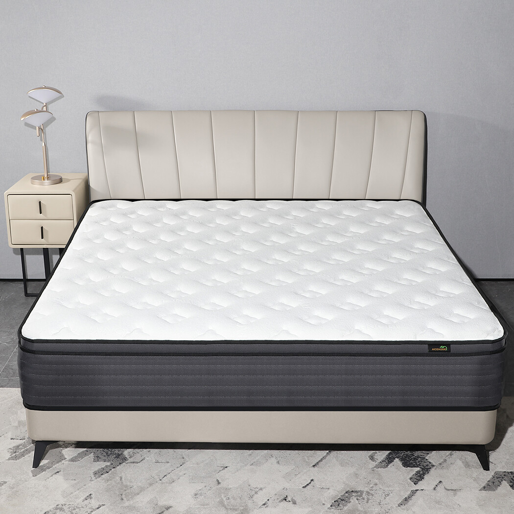 12 Inch Queen Size Mattress Pocket Spring Memory Foam Hybrid Medium Firm Bed