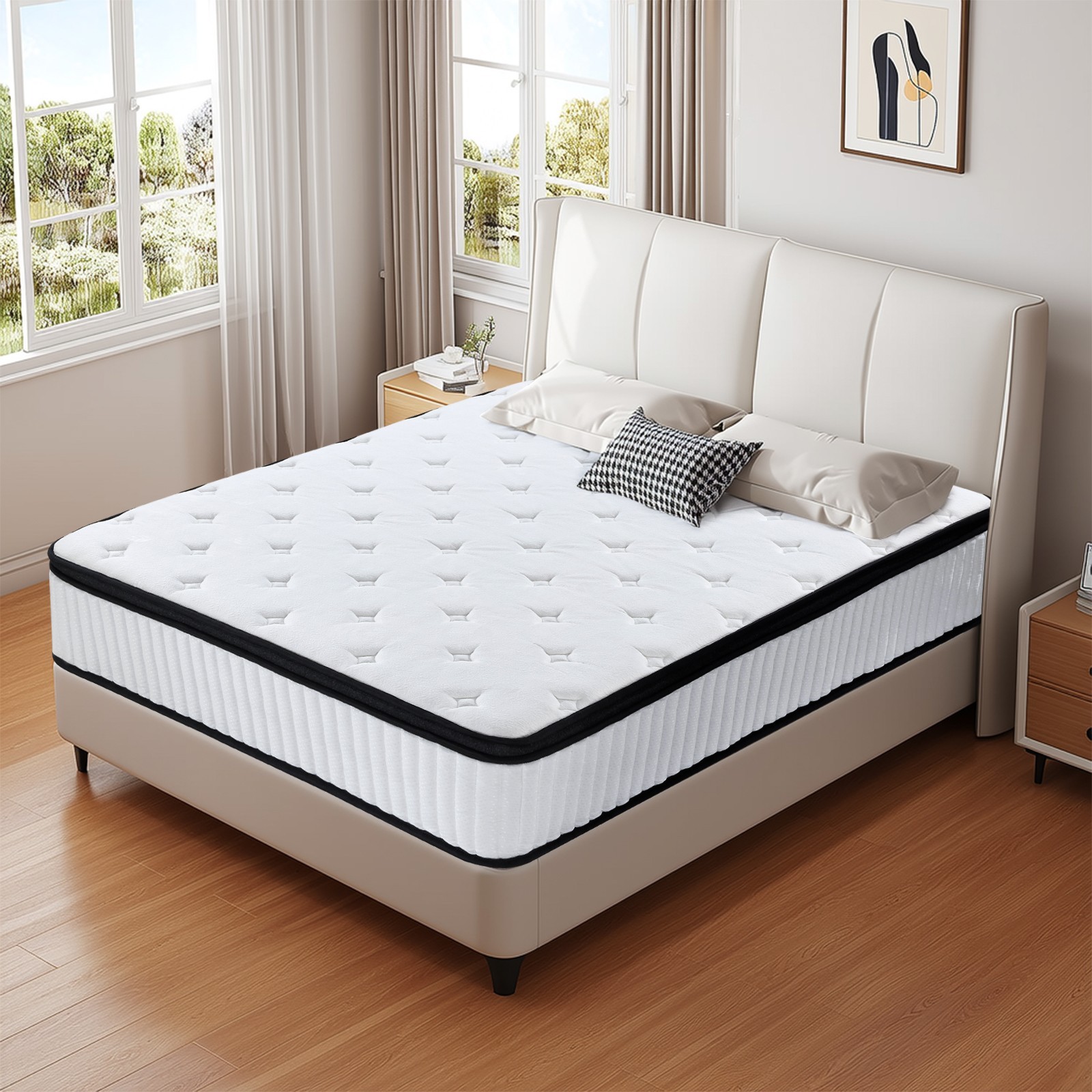 12″Queen Size In A Box Gel Memory Foam Pocket Spring Hybrid Mattress Medium Firm