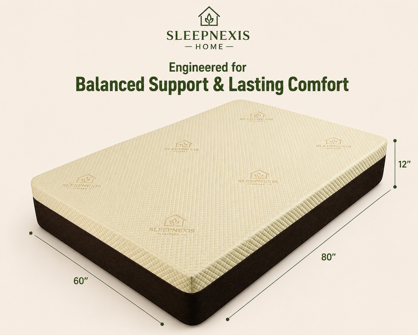 Sleepnexis 12 Inch Queen Mattress Copper Cooling Gel Foam 7-Zone Medium Firm