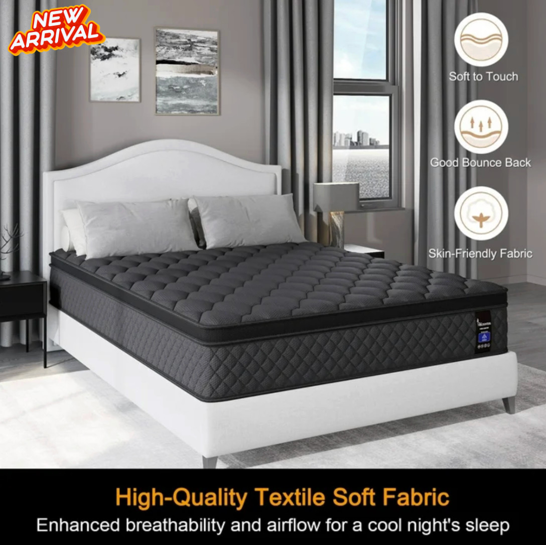 14″ Colchones King Size De Espuma 14 Pulgadas Gel Memory Foam Hybrid Mattress
