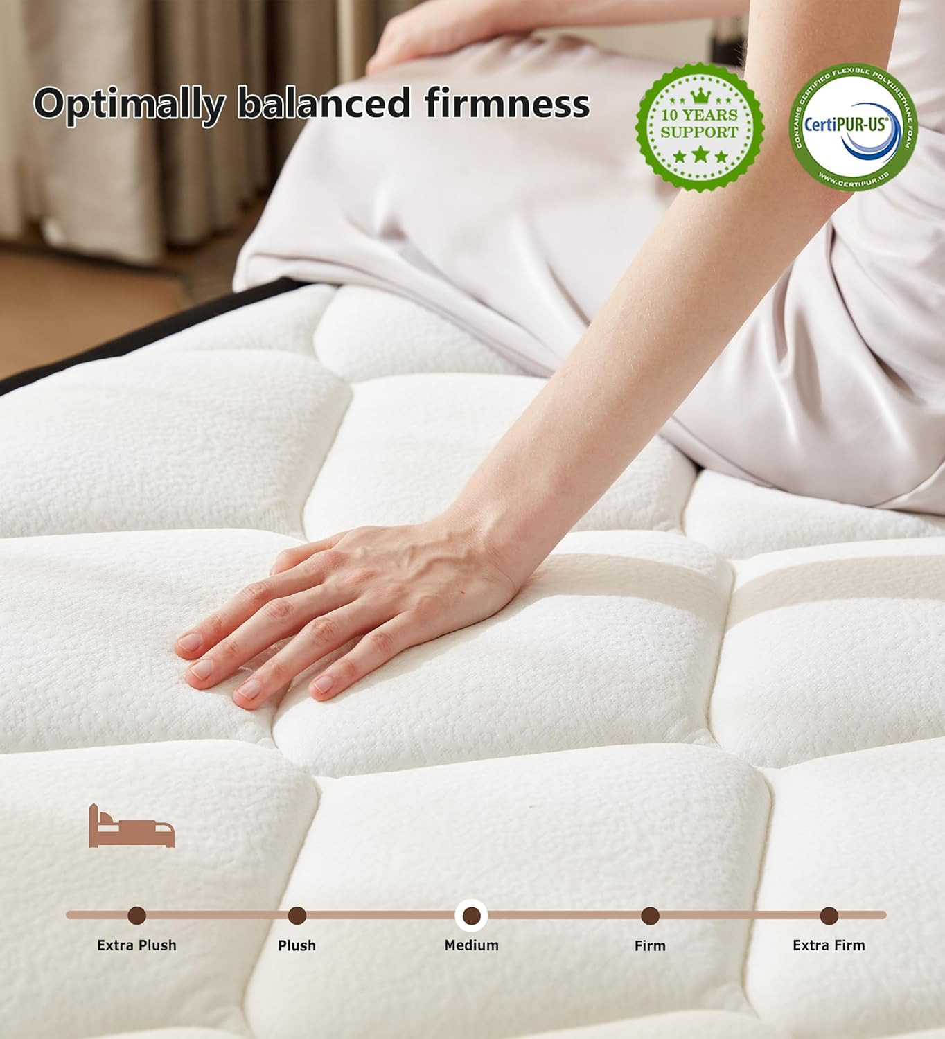 Queen Mattress,10 Inch Hybrid Mattress in a Box with Gel Memory Foam and Pocket