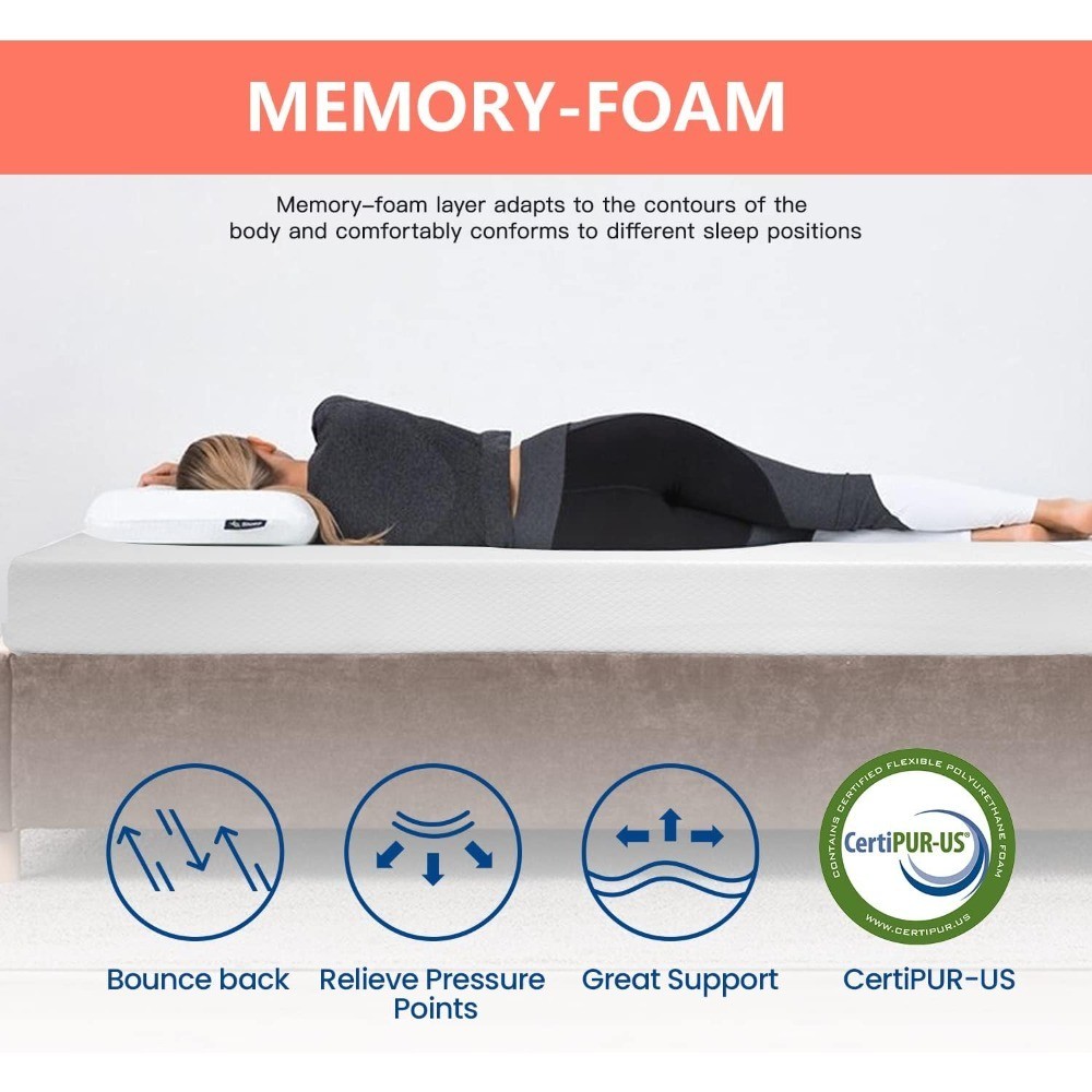 5 Inch Full Mattress Medium Firm Gel Memory Foam Mattress White CertiPUR-US