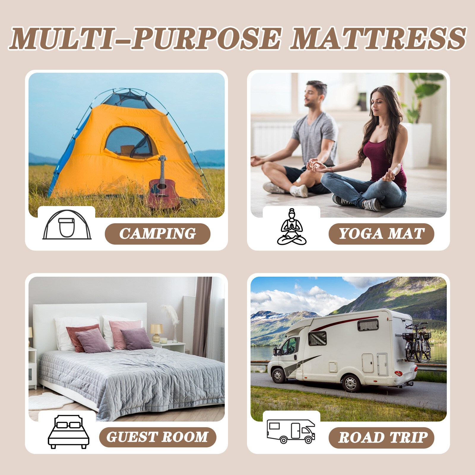 MOPHOTO Futon Mattress Upgraded Japanese Mattress Quilted Bed Mattress Topper