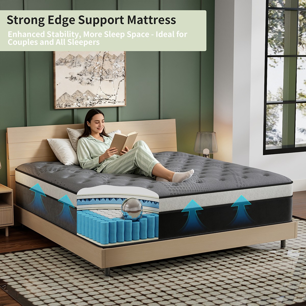 12/14 Inch Gel Memory Foam Hybrid Spring Mattress Twin Full Queen King In a Box