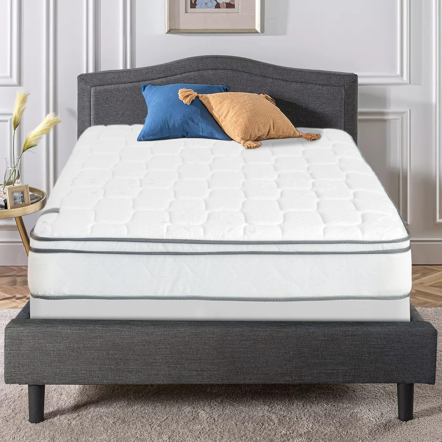 9-Inch Plush Eurotop Innerspring Mattress & 4″ Box Spring Set, Full Size