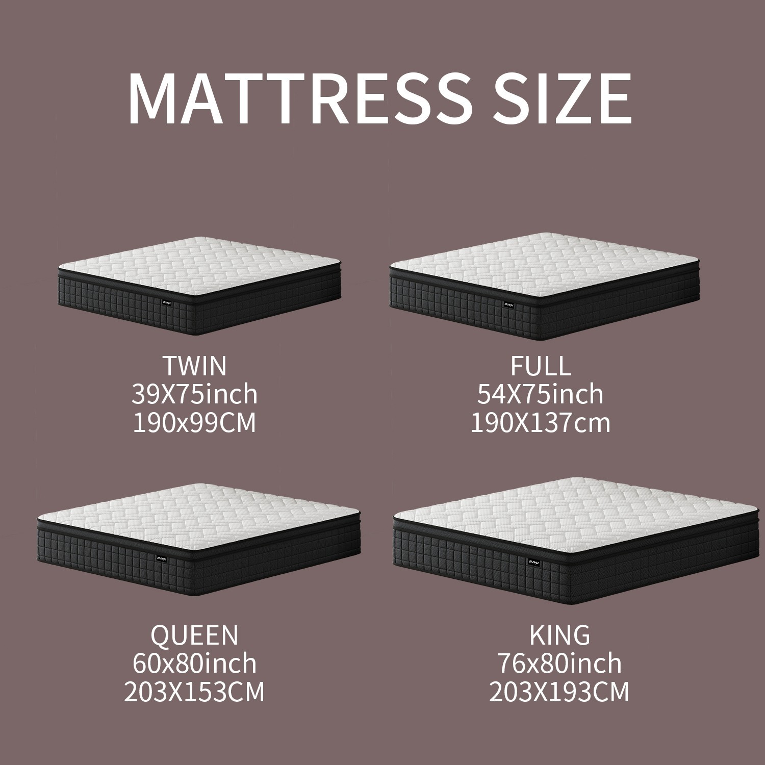 10″12″Twin Full Queen King Size Gel Memory Foam Mattress in a Box, Made in USA