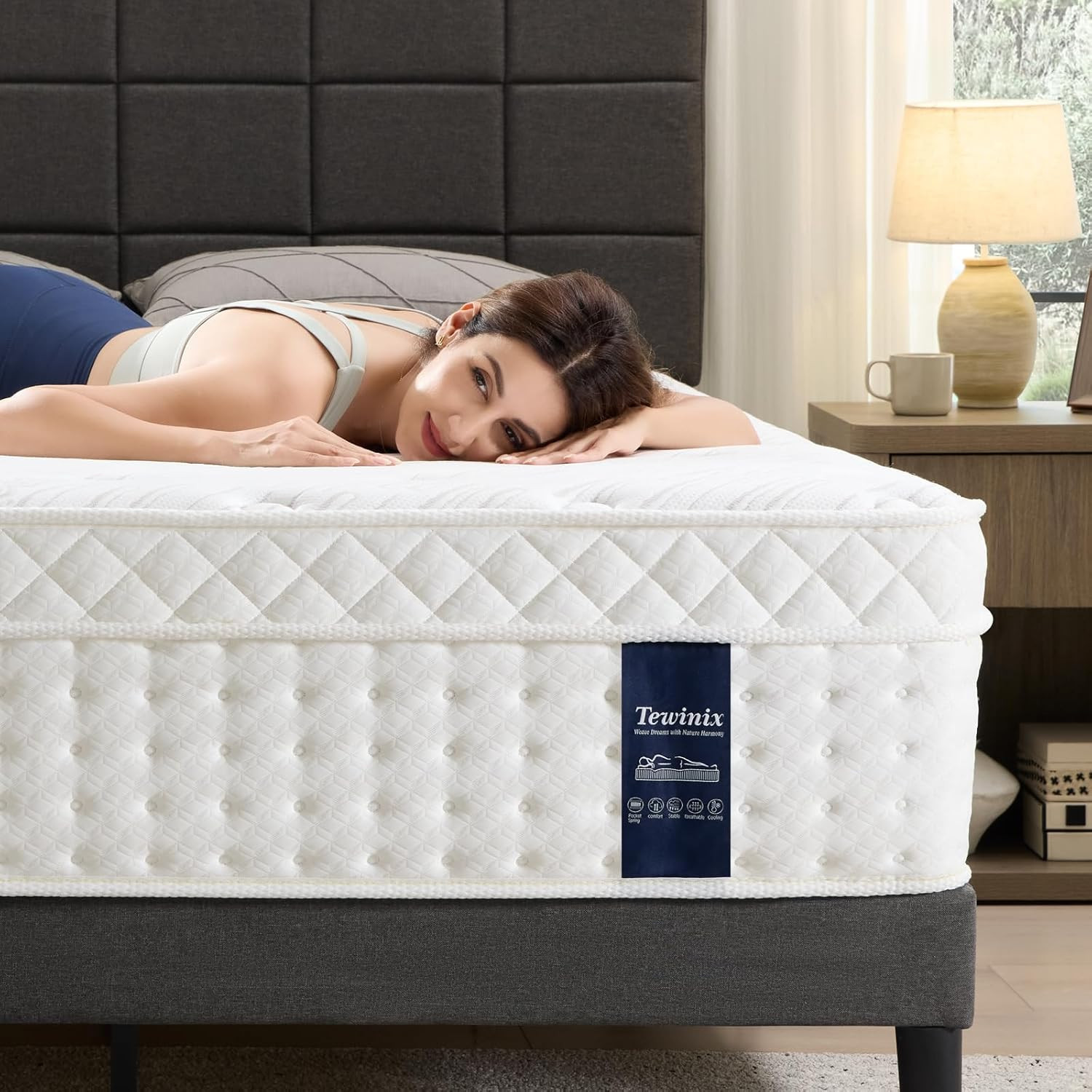 14″ Plush Hybrid Mattress with Gel Memory Foam & Pocket Springs, 100-Night Trial