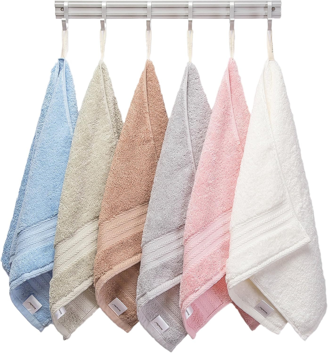 Ultra Thick, Soft & Absorbent Cotton Hand Towels for Bathroom(Pink, 2-Pack, 14″