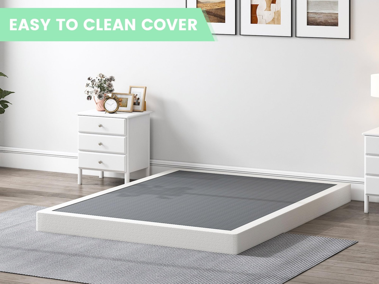 QEROMY 5 Inch Low Profile Box Spring, Sturdy Metal Frame Queen, 5