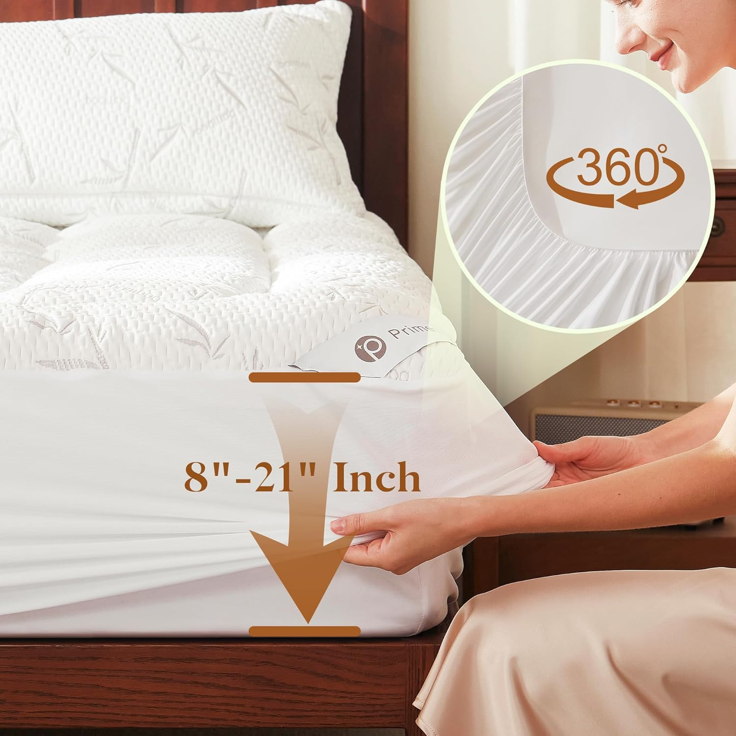 Waterproof King Size Mattress Topper, Soft Pillow Top, Deep Pocket Protector
