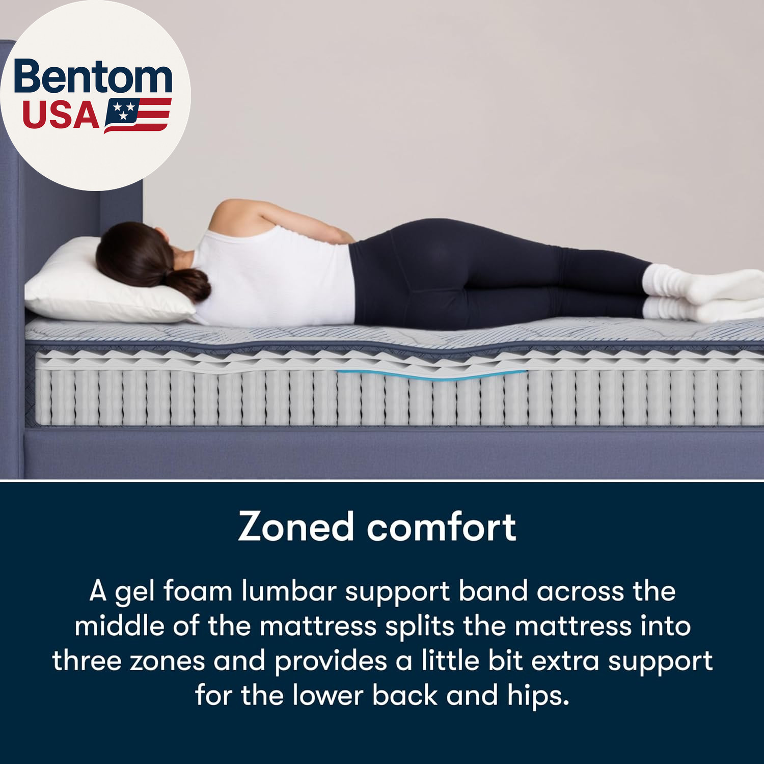 Five Star Mattress Tranquility 10-Inch Medium – Queen– Zoned Lumbar Support, Pre